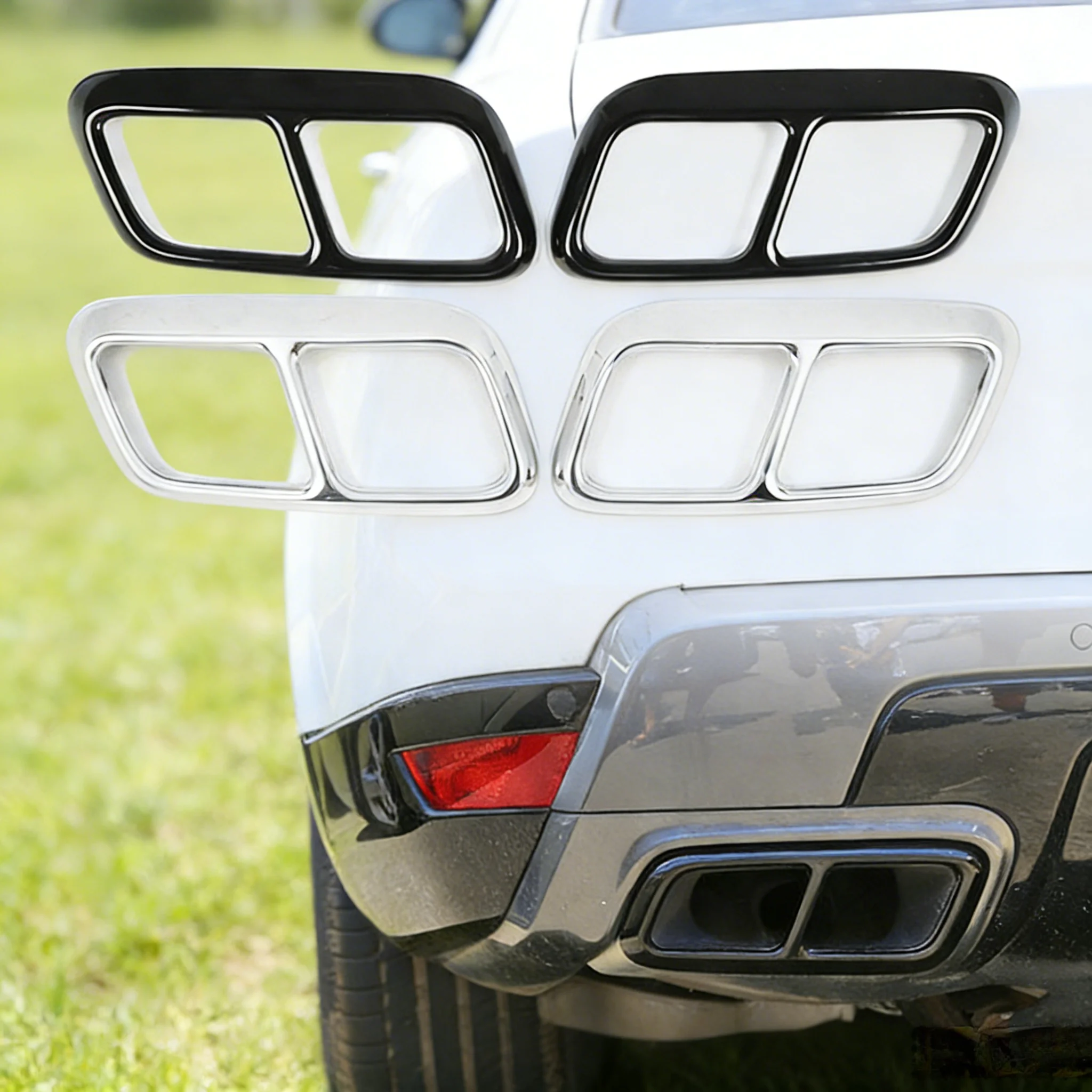 

2PCS Stainless Steel Auto Rear Exhaust Muffler Tail Pipe Cover Trim For Land Rover Range Rover Sport 2018-2019