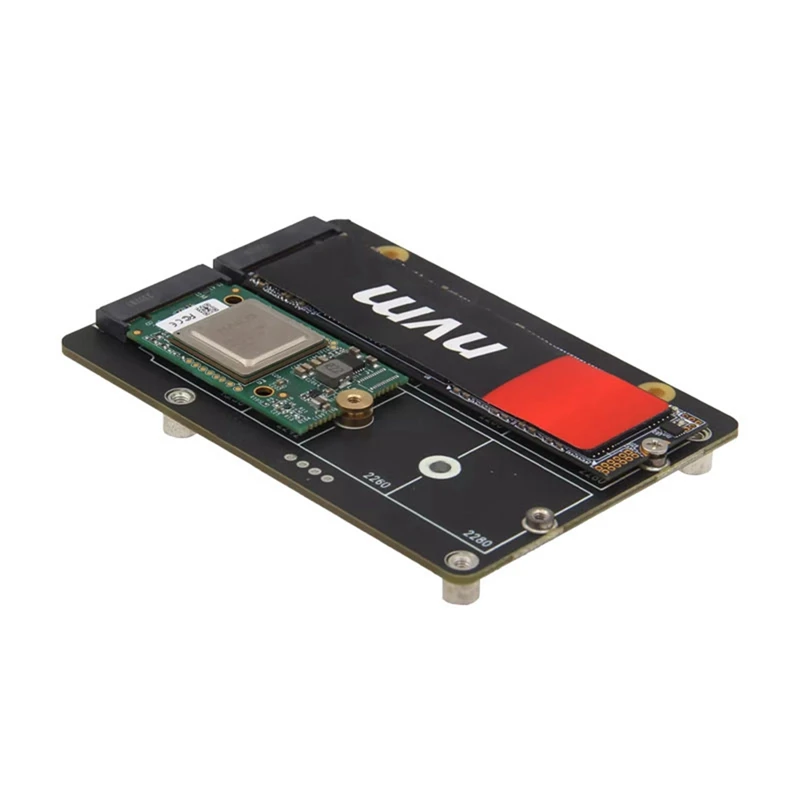 X1005 Dual Nvme Ssd Schild Pcle Naar M.2 Dual Ssd Voor Raspberry Pi 5 Ondersteunt Hailo-8 Ai Accelerator