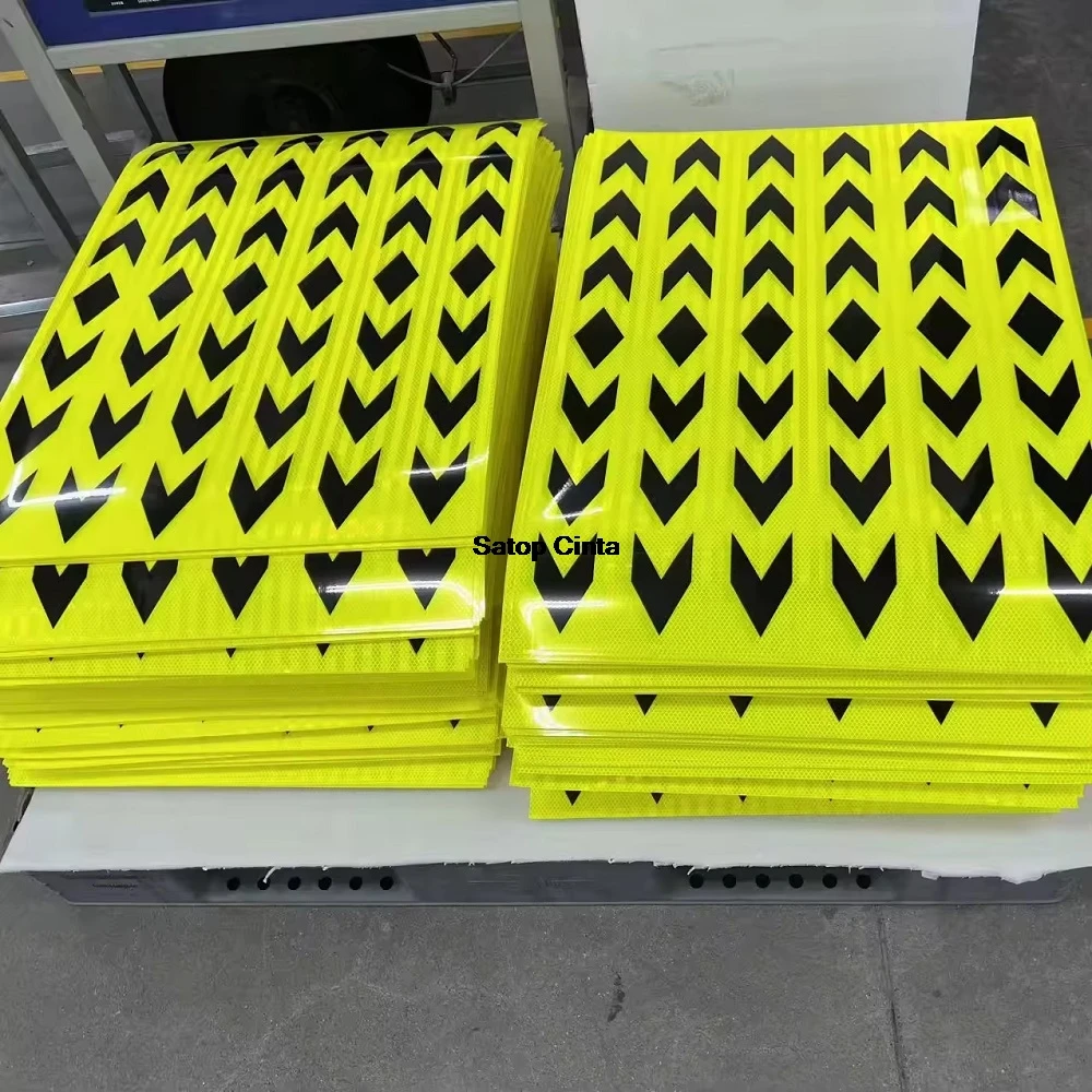 

Guiding Marking Tapes Fluorescent-Yellow-Black Reflective Arrow Stickers 5/10cm*90cm Adhesive Warning Waterproof Strip For Truck