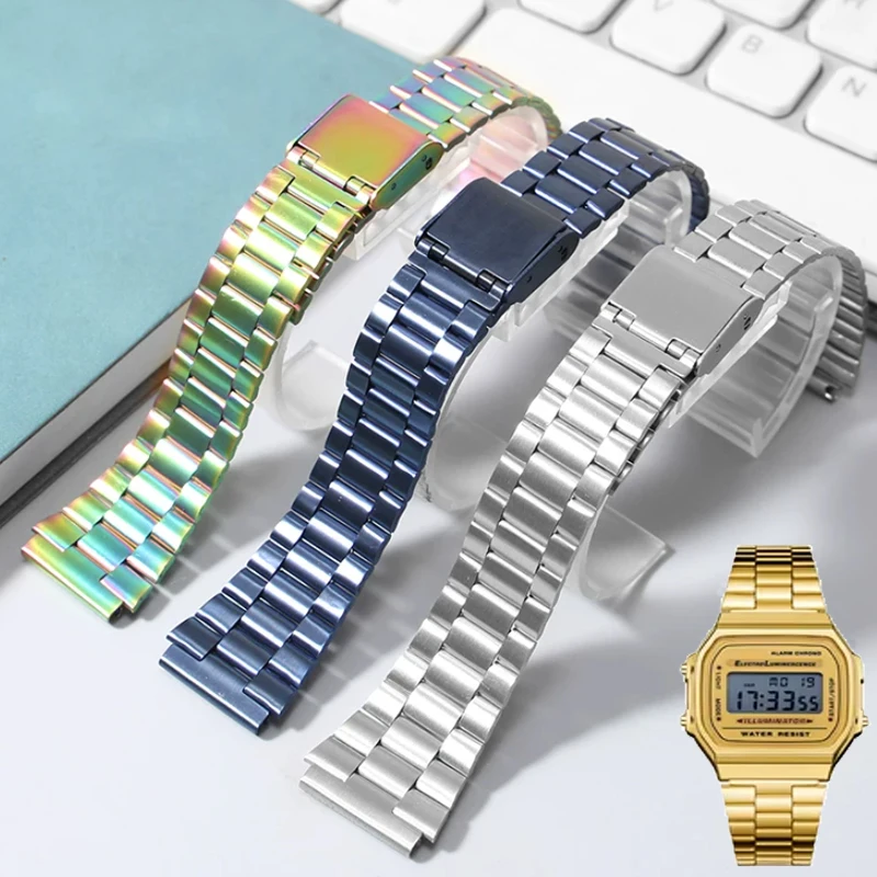 Fine steel Watch Band for CASIO steel wristband a158 /a159 / A168 /a169 /b650 /aq230/ 700 small gold watch series 18mm Wristband