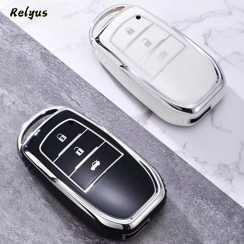 

Fashion TPU Car Key Case Cover for Toyota Corolla Camry Crown Highlander Land Cruiser Levin Reiz RAV4 Prado 2015 2016 2017