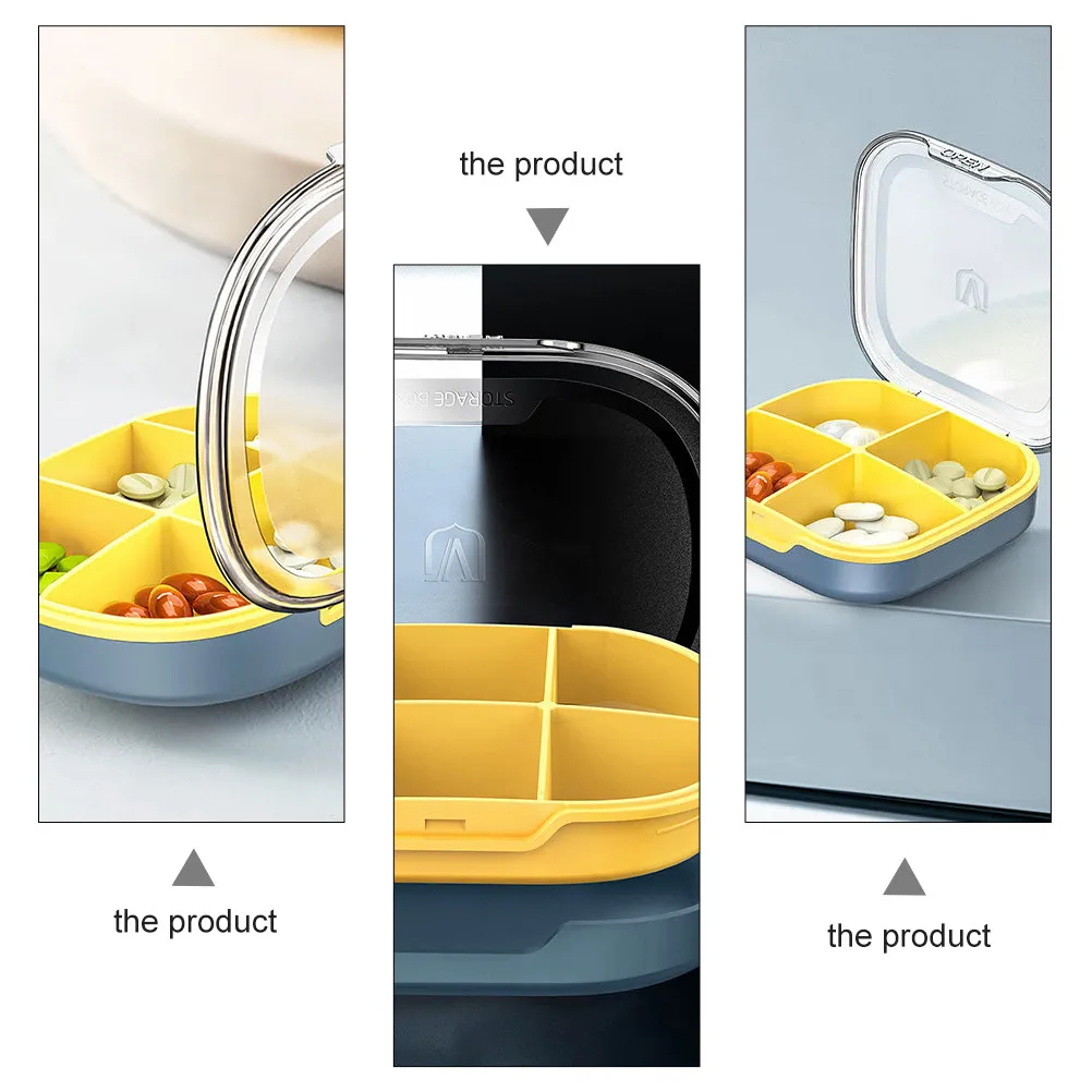 Premium Pill Storage Box 6-Section Medicine Organizer Compact Lightweight Travel-Friendly Container Supplements