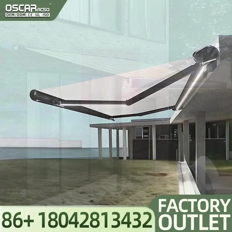 Wholesale Outdoor Motorised Waterproof Retractable Alloy Sail Remote Control Awning Canopy for Patio Backyard Balcony Retractabl