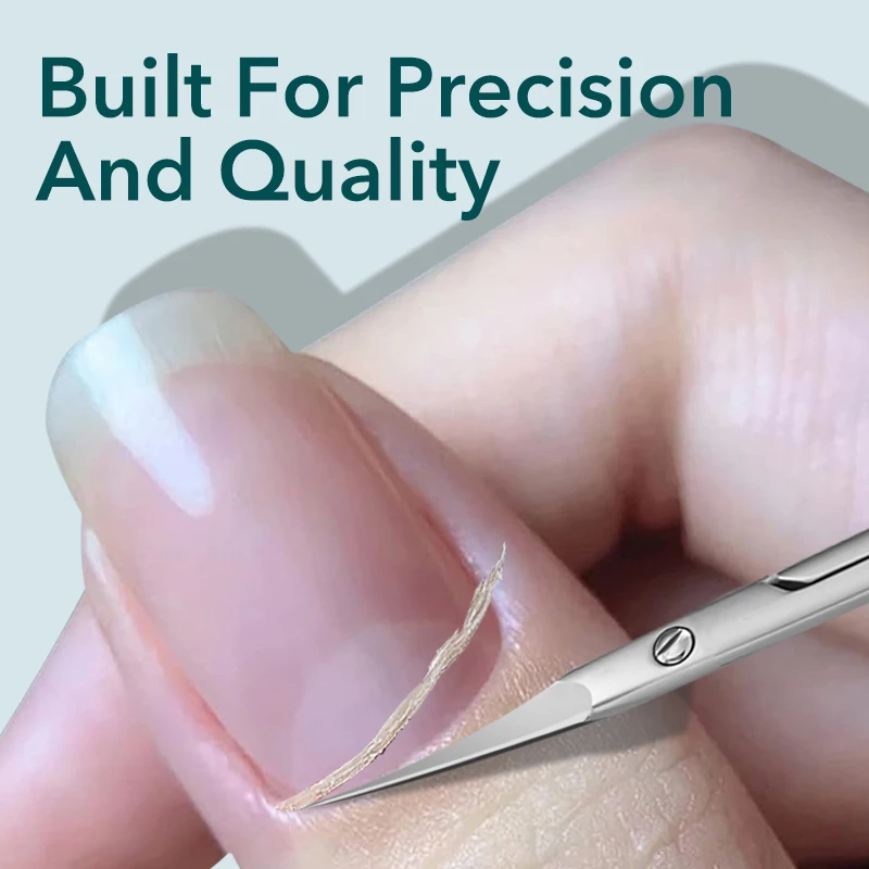 1Pcs Home Use Cuticle Scissors Stainless Steel Fine Curved Multi-Purpose Eyelashes Eyebrow Manicure Scissors Tools