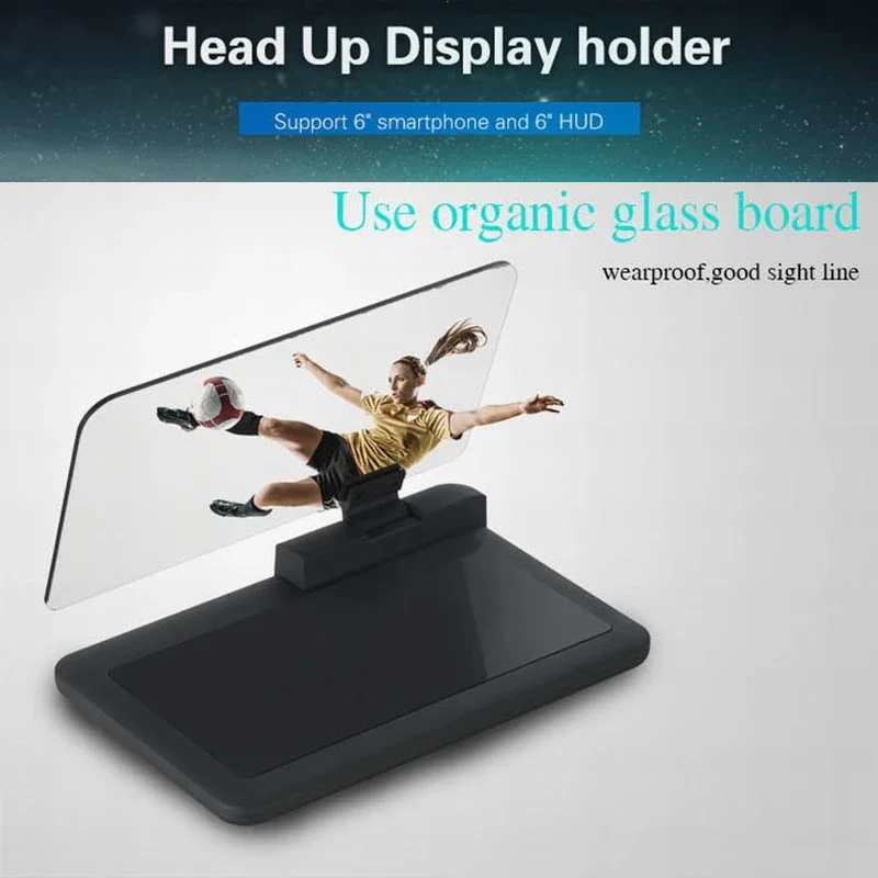 Car Phone Holder Stand GPS Mirror Navigation Support Bracket Multi-function Folding Windscreen Projector Hud Head-up Display