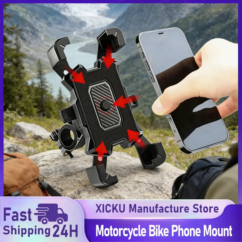 

VIKEFON 360° Rotatable Electric Bicycle Phone Holder for iPhone Riding MTB Bike Moto Motorcycle Stand Bracket Non-slip Cycling