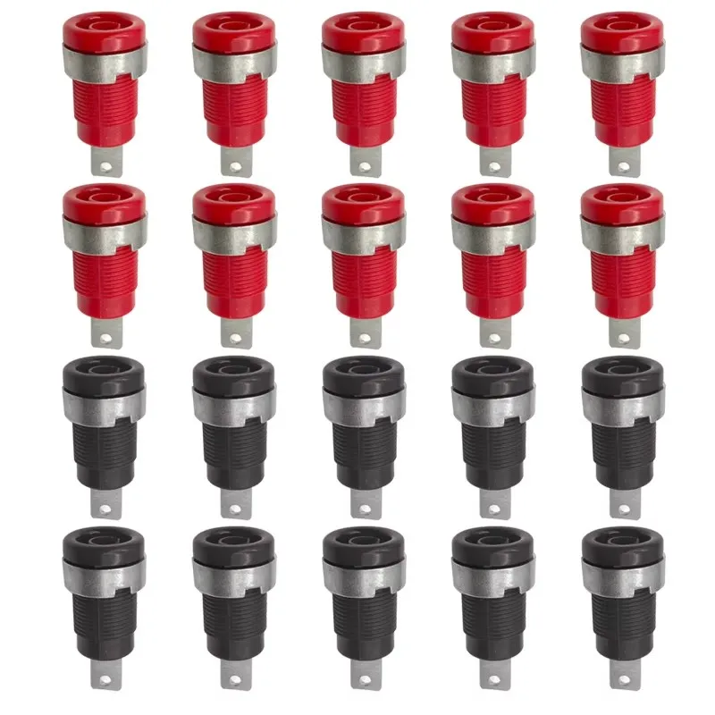 20PCS Insulated Safety 32A 4mm Banana Socket Terminal 5 Colors Female Jack Panel Mount Socket Binding Post Wire Connector