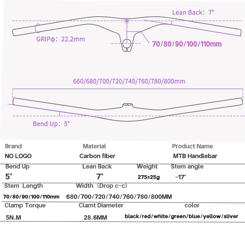 Syncros  Carbon Fiber Handlebar  Multiple Colour MTB Integrated Handlebar Stem -17De gree 70/80/90/100/110mm bike farme parts