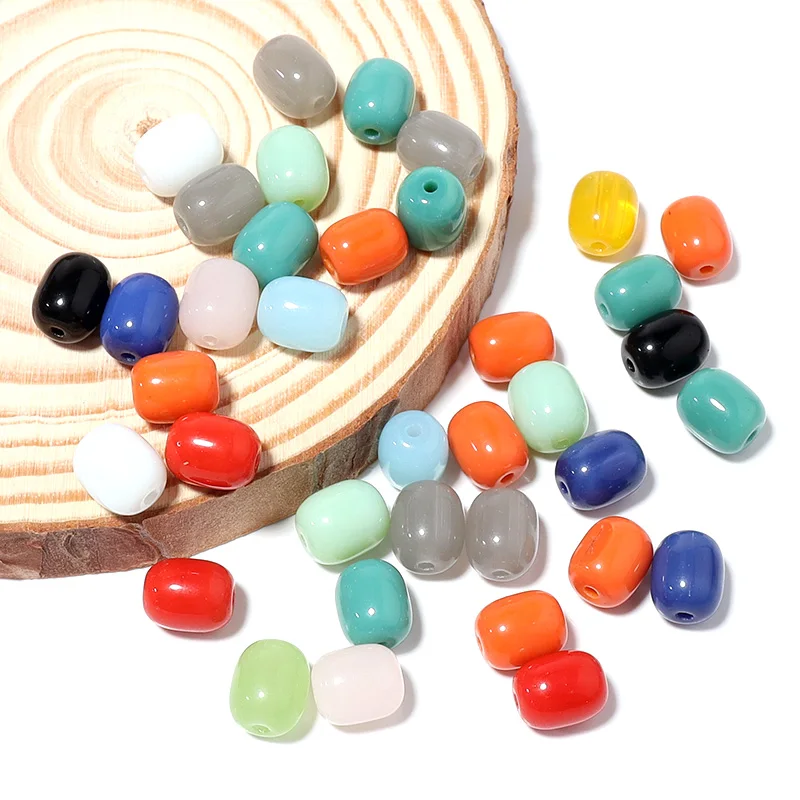 30 teile/los Oval Zylindrische Glasperlen für Schmuck Machen Lose Spacer Charm Bead Glas Zylinder Perlen DIY Armband Zubehör – Detail 3