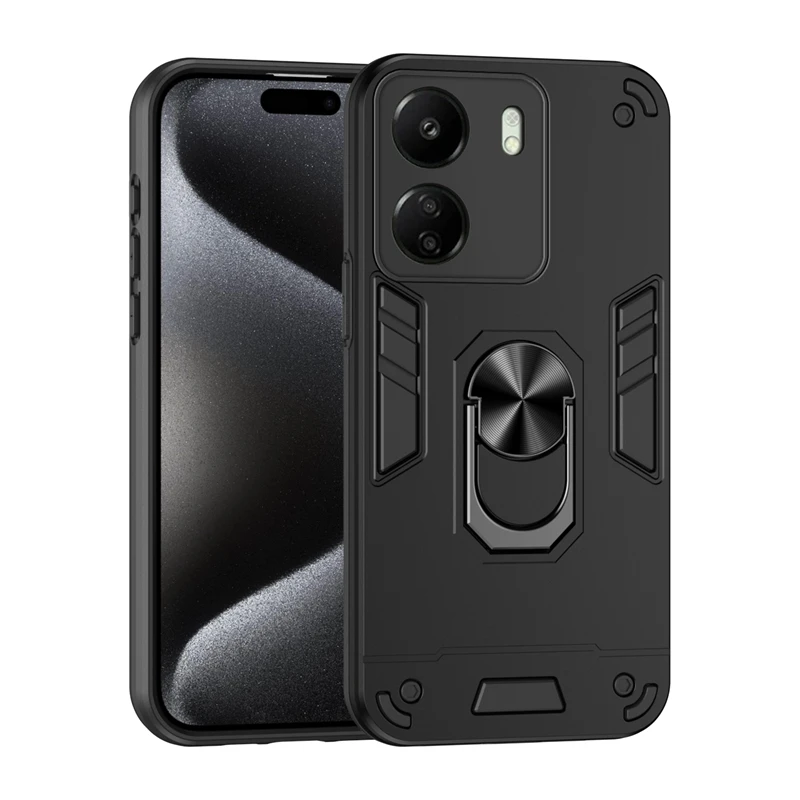 For Poco C65 4G Case Car Magnetic Holder Ring Armor Shockproof Funda For Pocco C 65 Poko Little C65 PocoC65 4G Back Cover