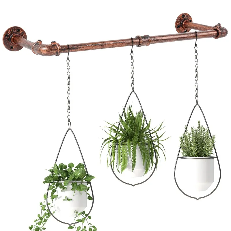 Metal Plant Hanger for Window Wall and Ceiling Herb Garden Flowerpot for Home Decor