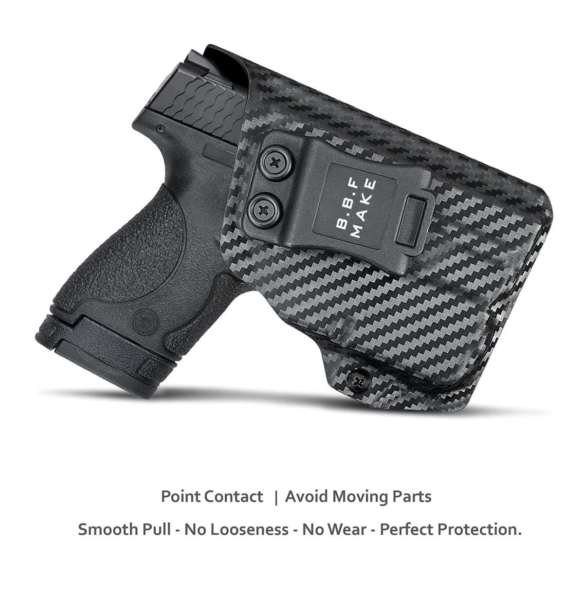 M&P Shield 40 Holster with TLR-6 Light Laser IWB Kydex Holster Fit Smith&Wesson M&P Shield 9mm/.40 w/TLR-6 -Carbon Fiber Black