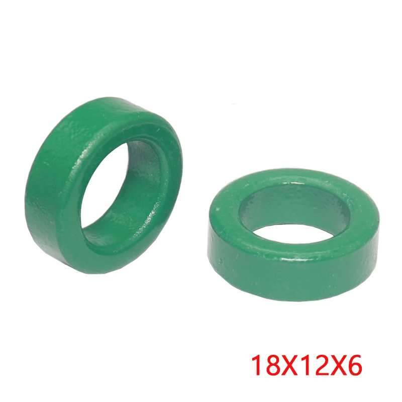 【10PCS】Mn-Zn High Conductivity Green Ferrite Core Ring 18X12X6mm Anti-Interference Filter Inductor