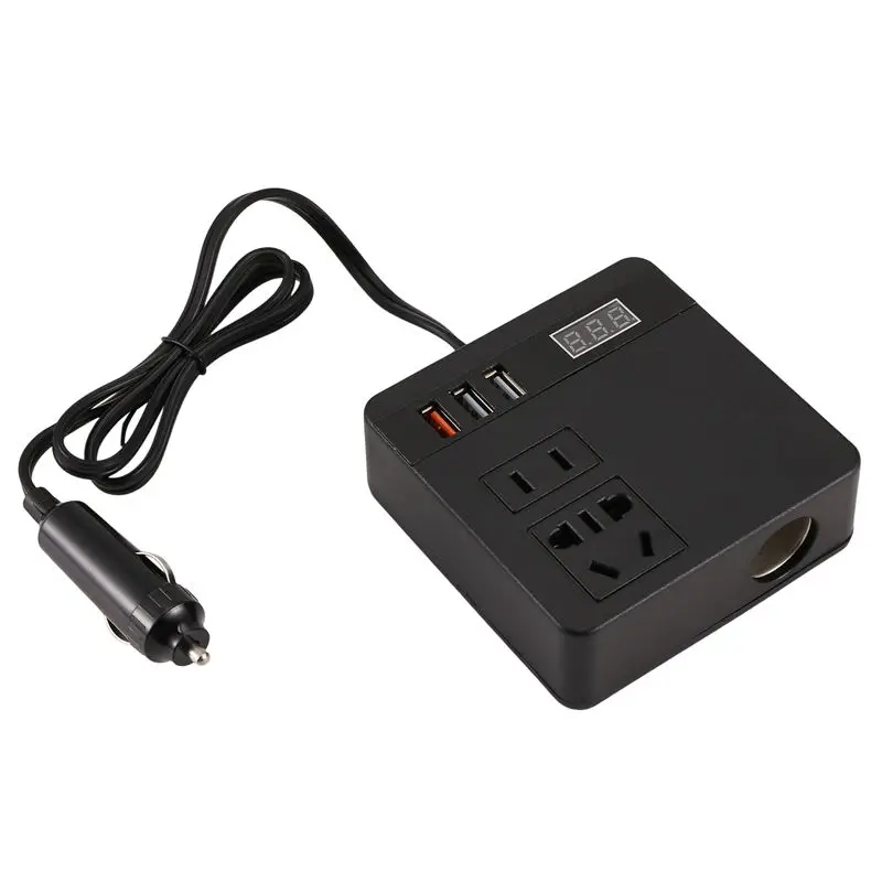 Exclusive 300W Power Inverters 12V/24V Dc Inverter 3 USB Car Charge Battery Quick Charge Converter Accessories Black US Plug