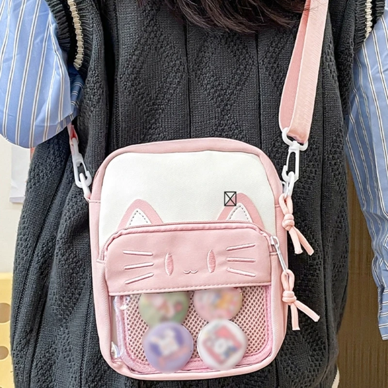 

1x Women Harajuku Shoulder Bag Lovely Cats Phone Bag Teens Japanese Itabag