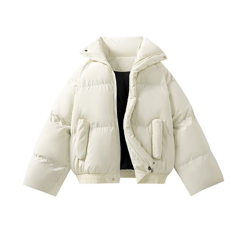 الشتاء النساء اقتصاص السترات سترات الرجال الدافئة الوقوف طوق الخبز معطف سستة سترة منفوخة الكورية موضة القطن وسادات مبطنة #5