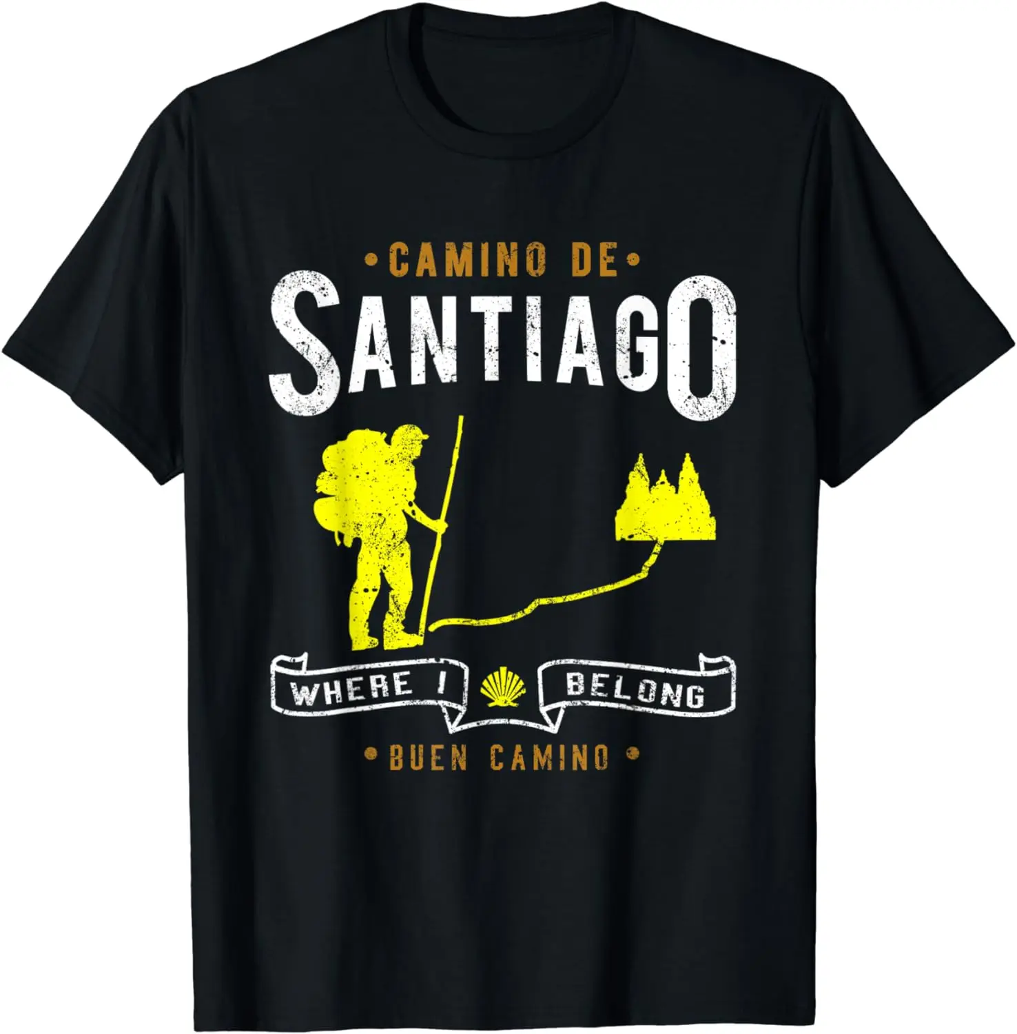 Camino de Santiago Buen Peregrino Compostela Spain St James T-Shirt 100% Cotton O-Neck Summer Short Sleeve Casual Mens T-shirt