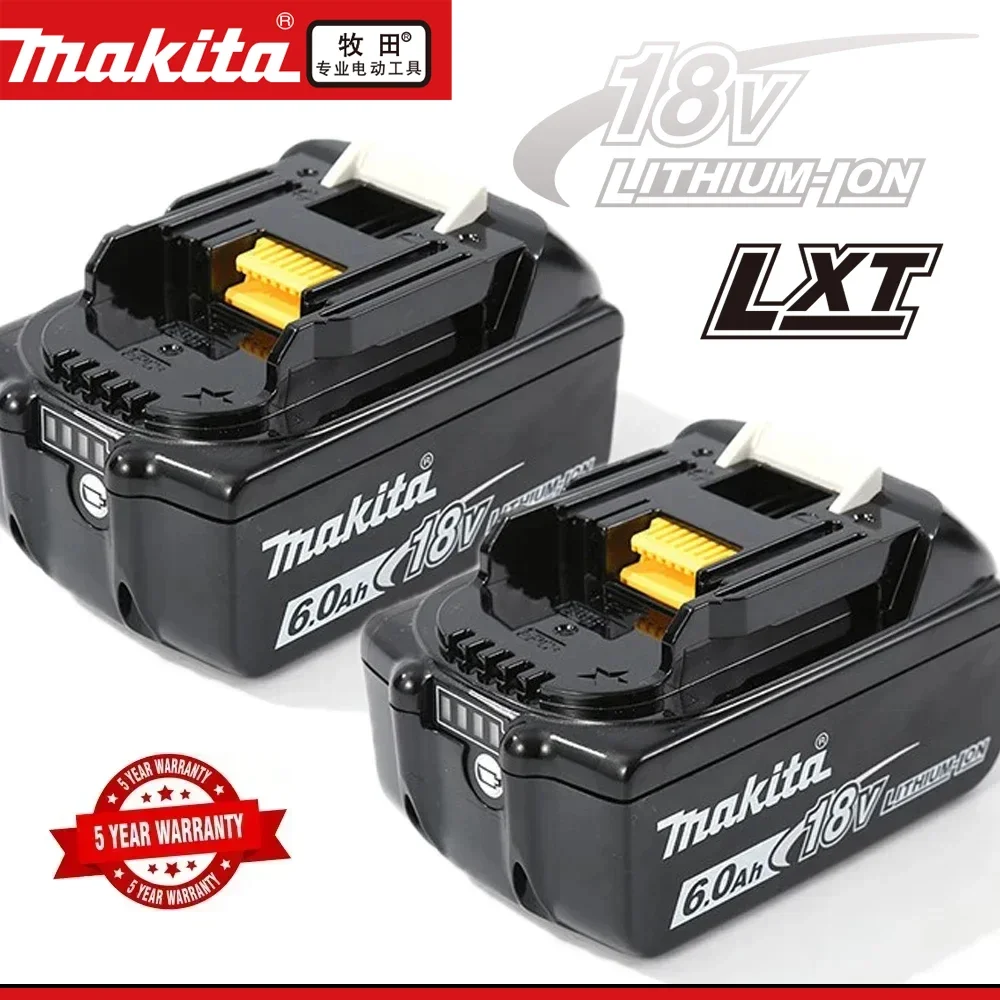 100% Original Makita Rechargeable Power Tool Battery, Replaceable LED Lithium-ion, 6.0 Ah 18V LXT BL1860B BL1860BL1850 BL1830