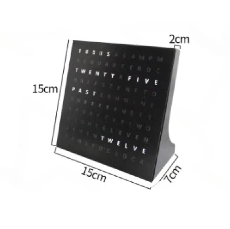 Home Decoration Clock Displays Time as Dutch Text Light Emitting Diode Word Clock with USB Cable