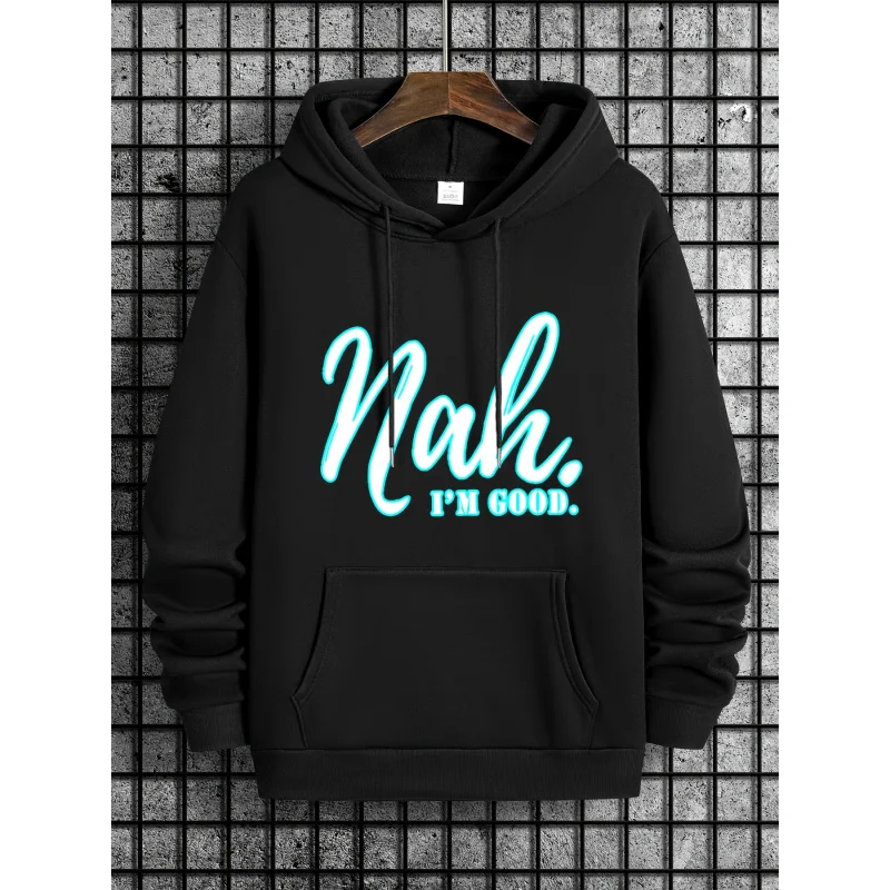 Neuer personalisierter Herren-Sweatshirt mit Buchstabendruck, modischer Kapuzenpullover mit Kordelzug, Herbst- und Winter-Oberteil, bequem