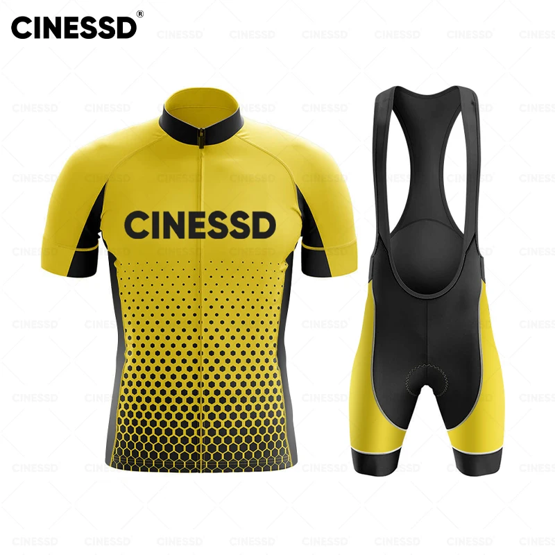 CINESSD-Cycling Sports Kits for Men, Summer Riding Uniform, MTB Clothing, Breathable Road Bicycle Suit, New Jersey Set, 2023