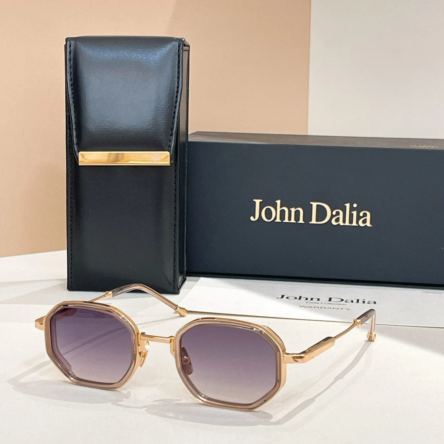 Zonnebril voor JOHN DALIA JD Keaton Square Unisex Driving Anti-Glare Luxe trendy gradient design-bril met luxe met doos