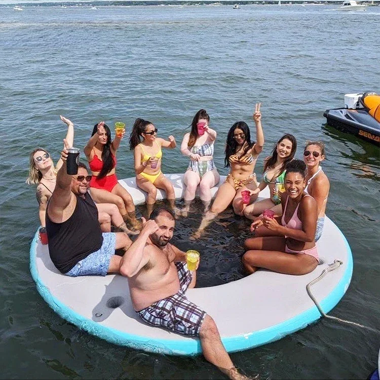 

Round with net water inflatable floating board swimming leisure table rest row adult water play