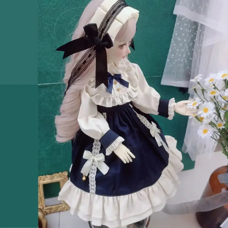 1/3 1/4 1/6 Doll\'s Clothes for 60/45/36/30cm Bjd Doll Cute Princess Dress+Hair Girl Toys Play House Doll Accessories,no Doll