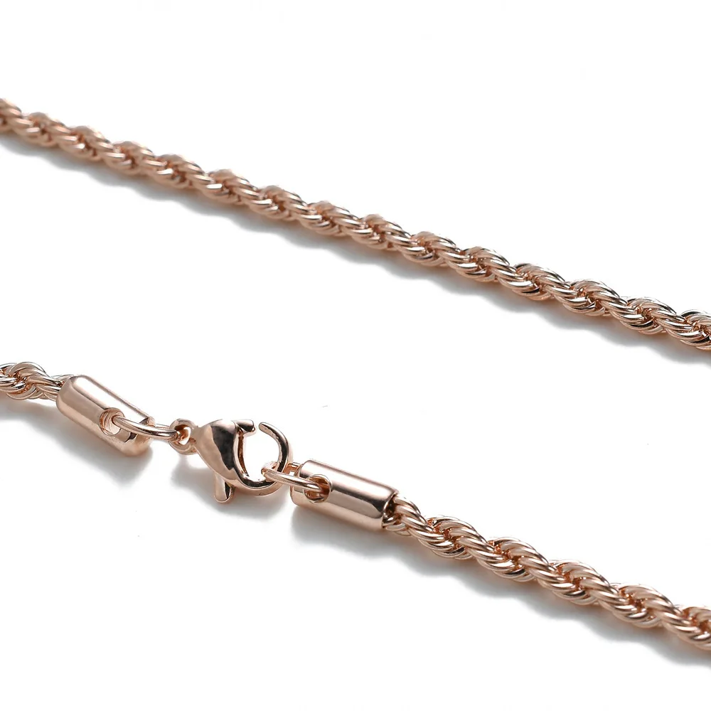 3MM Edelstahl-Halsketten mit gedrehter Seilkette für Männer und Frauen, Hip-Hop-Titanstahl-Choker, modischer Party-Schmuck – Detail 10