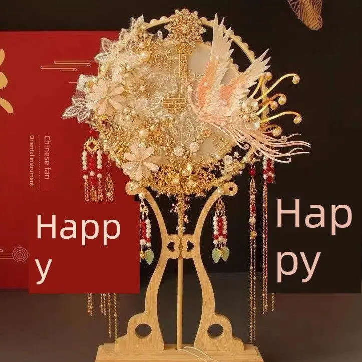 

Rustic Bamboo Fan Stand round Bracket Vintage Fan Display Base Stand Wedding Decorations Wood Fan Bracket