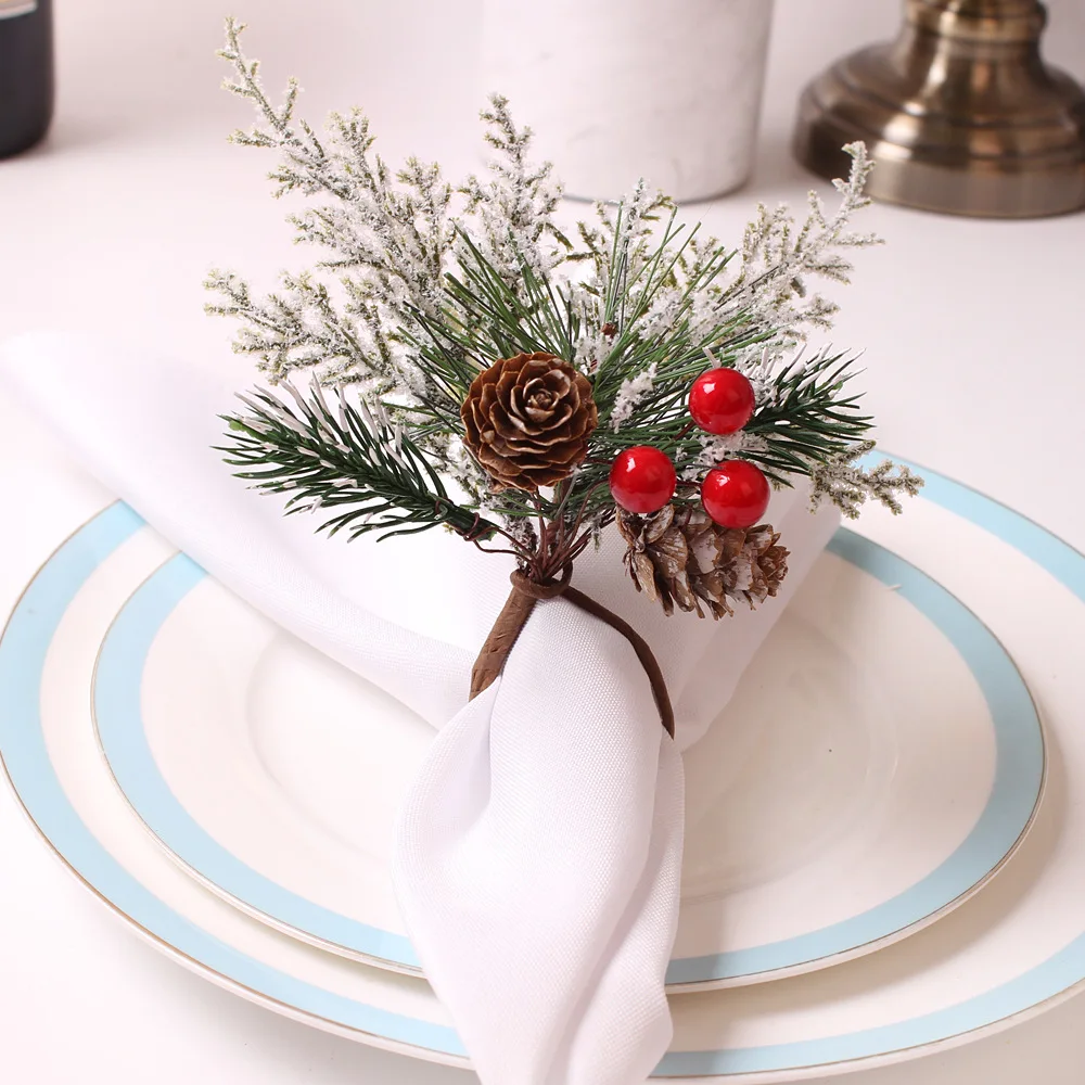 

Украшение бутылки шампанского, кольцо, украшение, рождественское украшение, салфетка для рождественской елки, кольцо для салфеток с красными фруктами для рождественской вечеринки