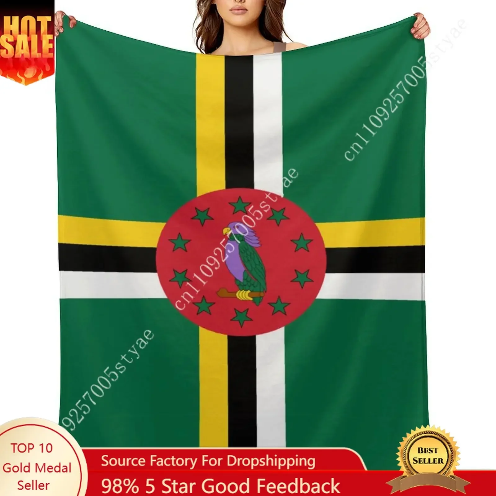 Commonwealth of Dominica Flag Flannel Blankets Are Soft Comfortable and Warm Perfect for Winter Naps Homes Offices Travel