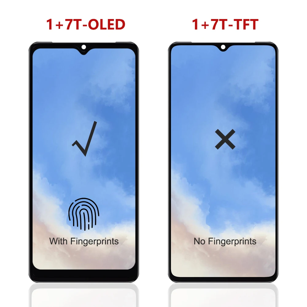For  1+7T 6.55\'\'For OnePlus 7T HD1901 HD1903 HD1900 HD1907 HD1905 LCD Display Touch Screen Digitizer Assembly Replacement