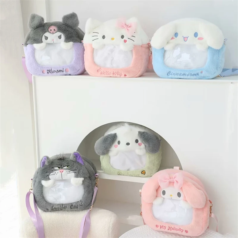 Cartoon Sanrio My Melody Kuromi Itabag Kawaii Japanese Style Shoulder Bag Pochacco Cinnamoroll Backpack Lolita Messenger Bag