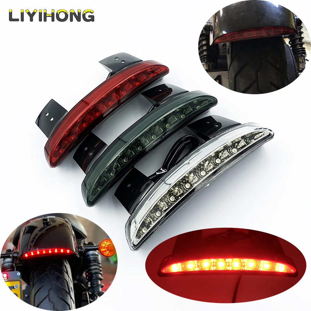 Bike Motorcycle Turn Signal Light Rear Fender Edge LED Brake Tail light Motocycle For Harley Touring Sportster XL 883 1200 Cafe