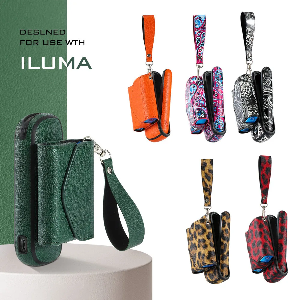 13 Colors Side Cover+Leather Case for IQOS ILUMA Storage Cases Cigarette for IQOS 4 Illuma Holder Pouch Protective Accessories