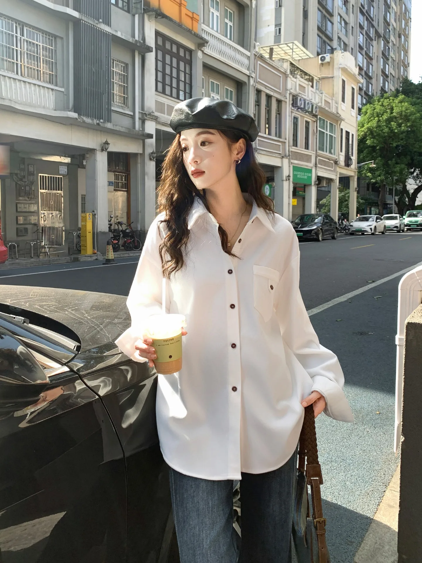 

Женская кофта SuMian Premium Fce с длинным рукавом, винтажный стиль, свободный крой, повседневный воротник-стойка, зимняя новинка, модный топ