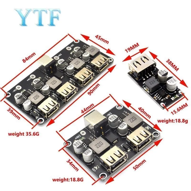 DC step-down module QC2.0 QC3.0 fast charge USB mobile phone charging board supports Apple Huawei FCP