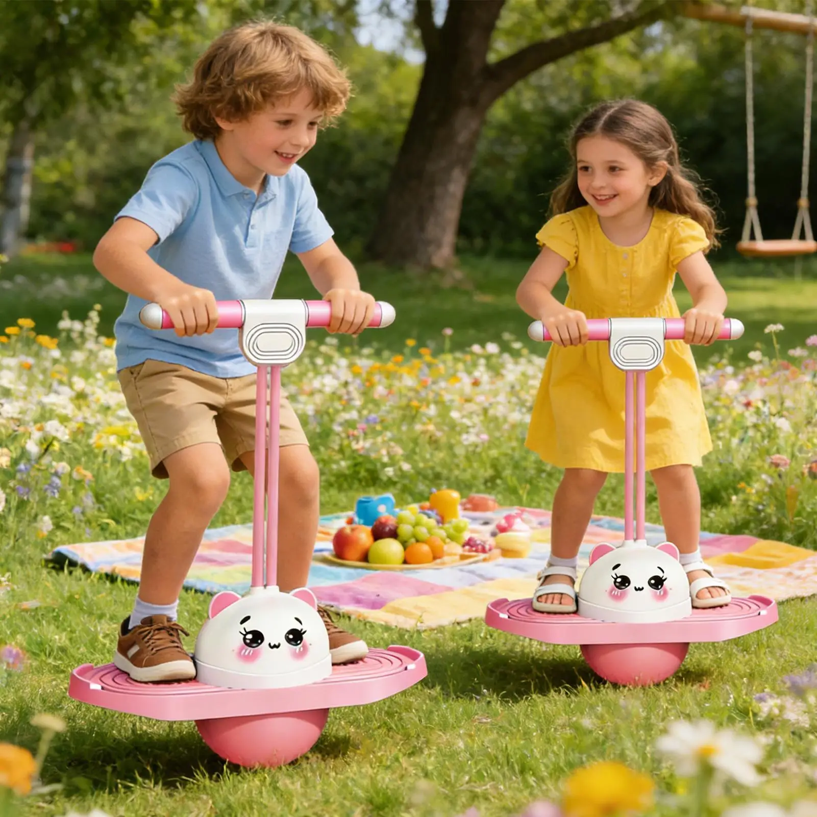 Balance Jumping Ball Safe High Jump Toy Non-Slip Trick Board Beginners Adults Bounce Toys For Families Friends Boys Lovers