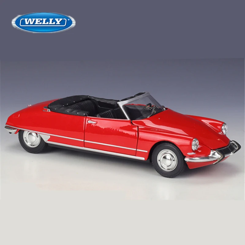

WELLY 1:24 Citroen DS19 Cabriolet Alloy Convertible Sports Car Model Diecasts Metal Vehicles Car Model High Simulation Kids Gift