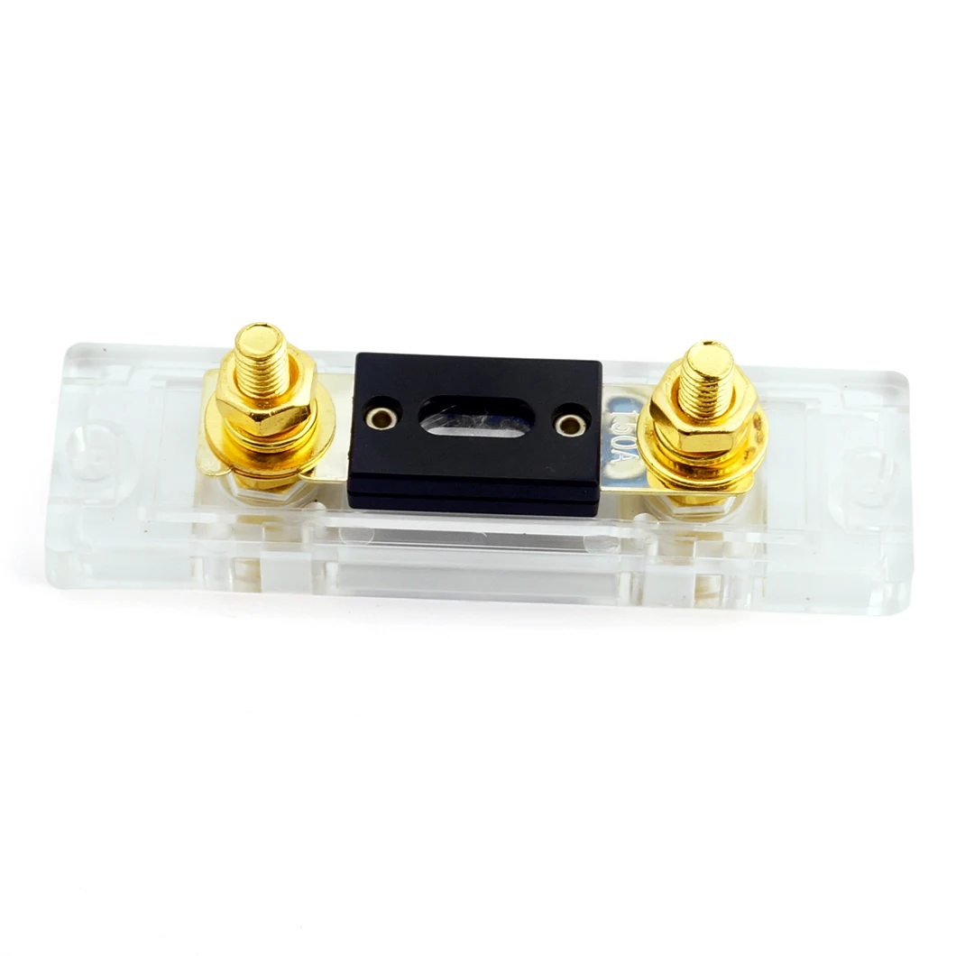 ABILKEEN ANL Car Bolt Fuse Holder 30Amp~400Amp Dual Port Gold Plated Terminal Automotive Large Current Overload Fuse Holder