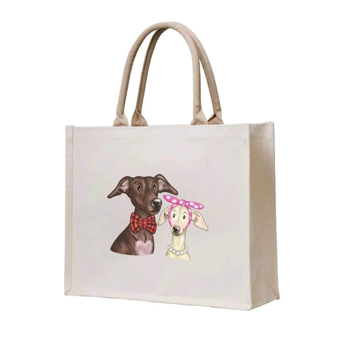

Italian Greyhound / Whippet Cute Dog Illustration Lucas and Perla Tote Bag bag luxury women custom bags bags luxury women
