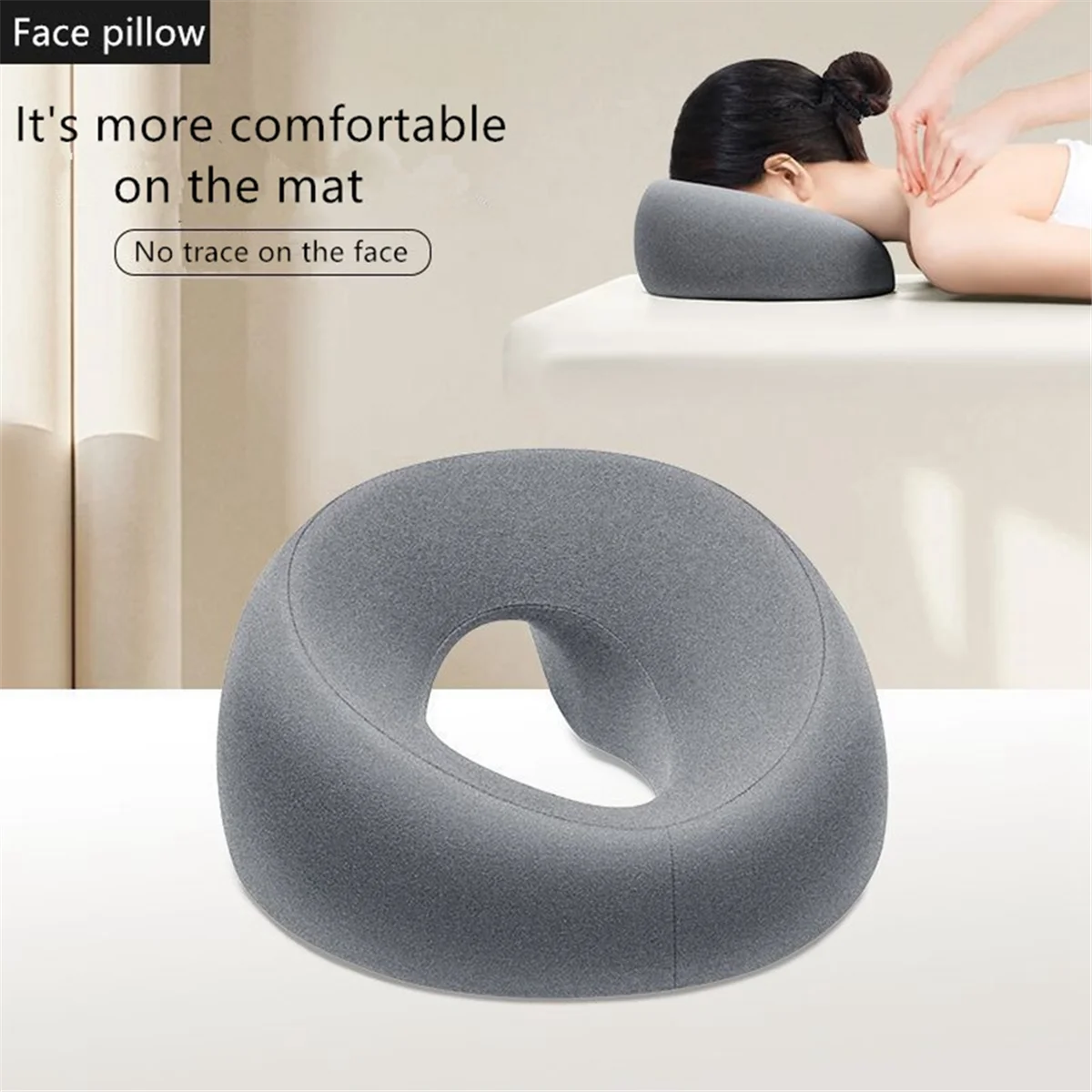 Ergonomics Lying Down Pillow Memory Foam Head Rest Support Pillow Body Massage Face Rest Pillow for Beauty Salon-A