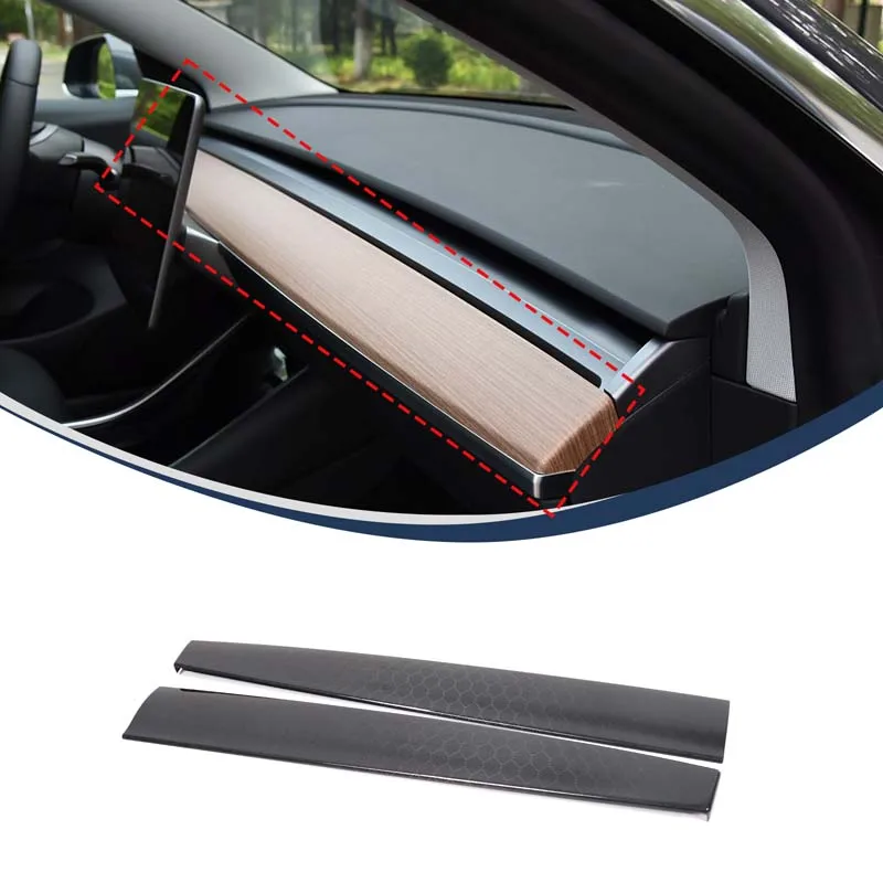 

For 2016-2022 Tesla Model 3 Model Y Instrument Panel Trim Panel Sticker Interior Decoration Dashboard Cover Car Accessories