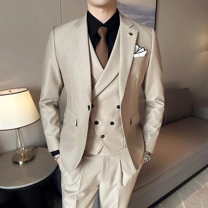 

ZX175spring men's British slim suits, casual business three-piece suits, groom's dress suits