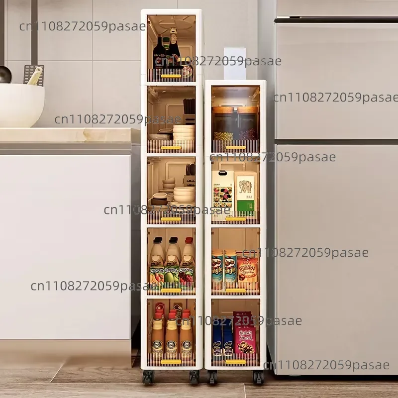 WANUO 20cm Length Narrow-Space Kitchen Storage Cart 2/3/4/5-Tier Slim Storage Cart Narrow Kitchen Rolling Cart