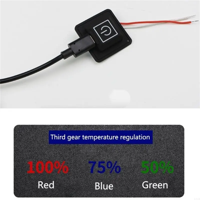 Heated Clothes Temperature Controller Switch Replacement Waterproof Silicone Push Button Switch Type-C