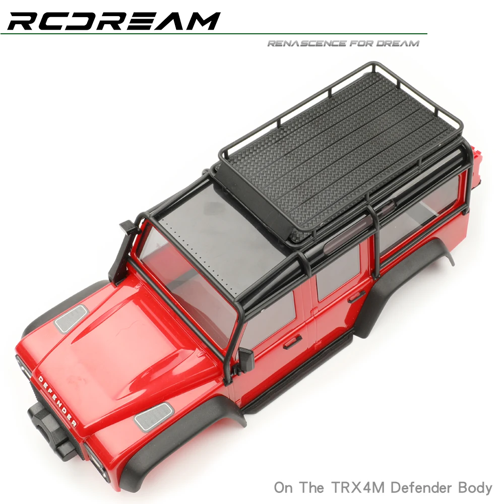 ل 1/18 TRX4M المدافع الماس لوح من الفولاذ المقاوم للصدأ عدم الانزلاق لوحة سقف رف أمتعة ترقية أجزاء الخيار # 18D23-S/B