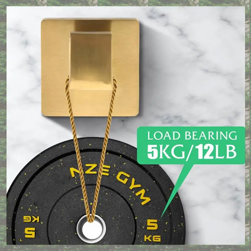 Lo mejor de 2025-2 uds. Ganchos para toallas, gancho para bata, gancho para abrigos, ganchos cuadrados resistentes de acero inoxidable dorado para baños, montado en la pared para baño