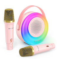 BlitzMax BM-K10 Kids Karaoke Machine Mini Portable bluetooth Speaker with 2 Wireless Microphones RGB Colorful Light Karaoke Toys